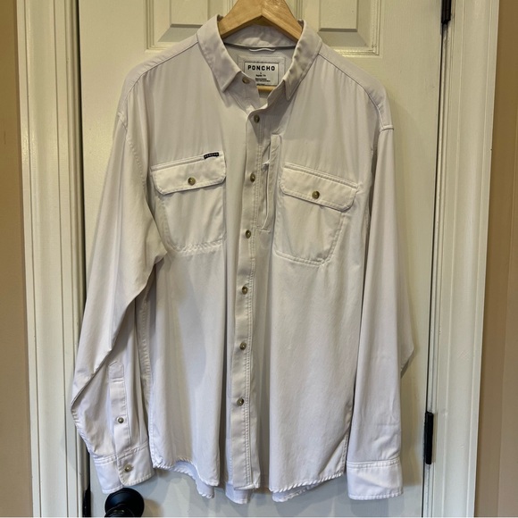 Poncho Men's Size L Long Sleeve White The Iceman Regular Fit Outdoor Fishing - Picture 6 of 11